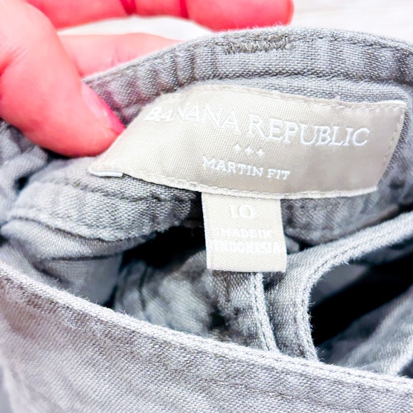 BANANA REPUBLIC Martin Fit lightweight taupe linen cargo pants - Picture 5 of 12